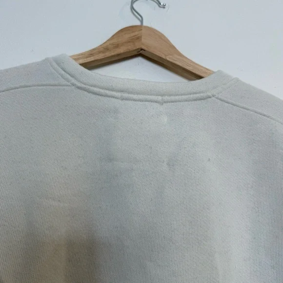 Smartwool Recycled Terry Cropped Crew Sweatshirt in Almond size large - Picture 6 of 9